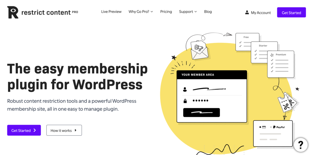 create a membership site with WordPress without coding - Restrict Content Pro